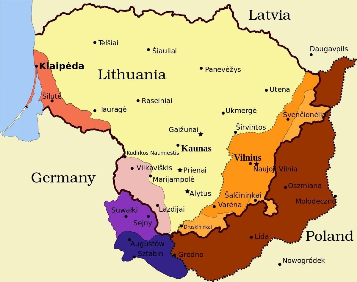 지도 kaunas 리투아니아